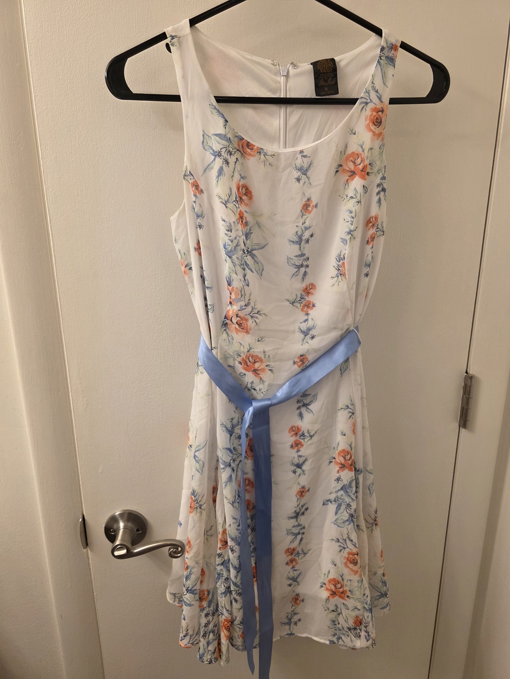 Disney Alice Through the Looking Glass White Dress with Blue Tie